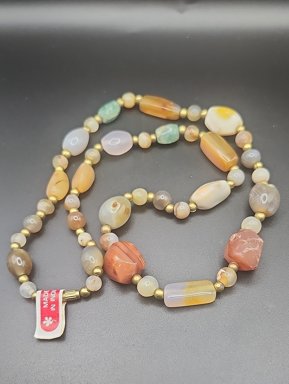 Vintage Agate Beggars Bead Necklace.